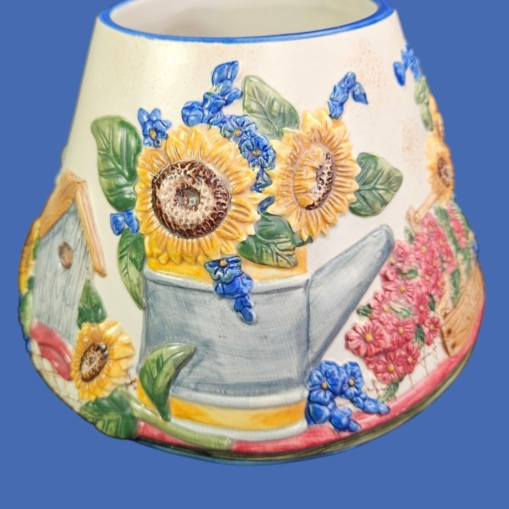 Yankee Candle Large Shade Spring Summer Sunflowers Gardening Flowers Embossed